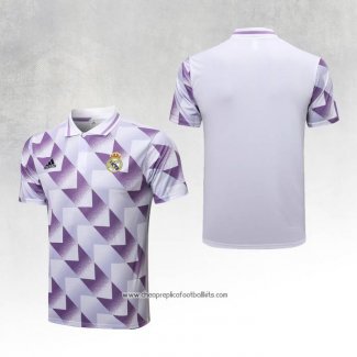 Real Madrid Shirt Polo 2022-2023 White and Purpura