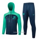 Hooded Tracksuit Barcelona 2023-2024 Blue and Green