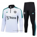 Sweatshirt Tracksuit Manchester United 2023-2024 Kid White