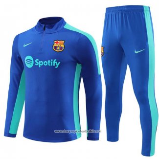 Sweatshirt Tracksuit Barcelona 2023-2024 Kid Blue