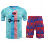 Tracksuit Barcelona 2023-2024 Short Sleeve Blue - Shorts