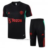 Tracksuit Manchester United 2023-2024 Short Sleeve Black - Shorts