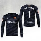 Barcelona Player Ter Stegen Goalkeeper Shirt 2023-2024 Long Sleeve Black