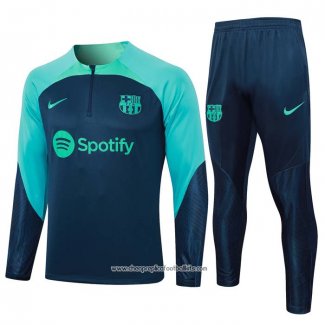 Sweatshirt Tracksuit Barcelona 2023-2024 Kid Blue