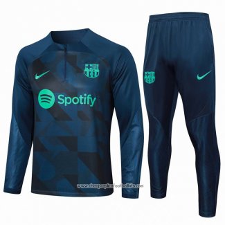 Sweatshirt Tracksuit Barcelona 2023-2024 Kid Blue